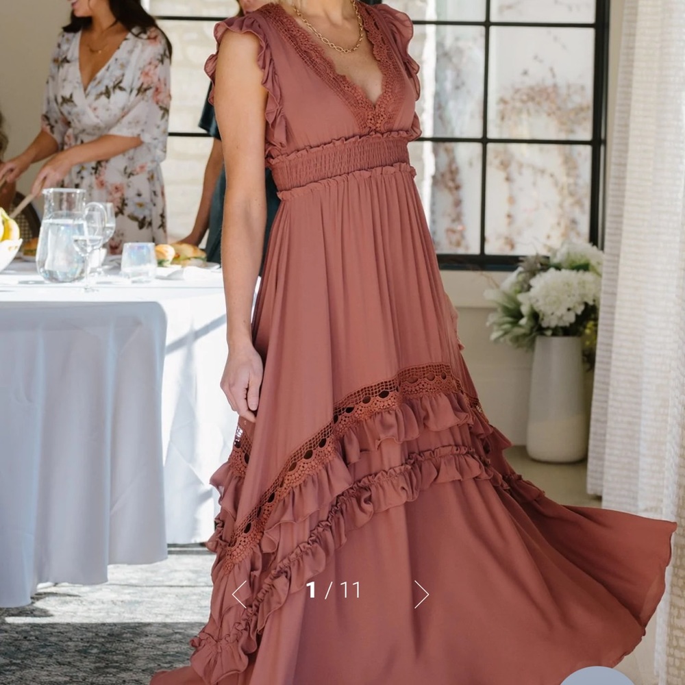 BALTIC BORN MAXI DRESS- ROSY BROWN NWT